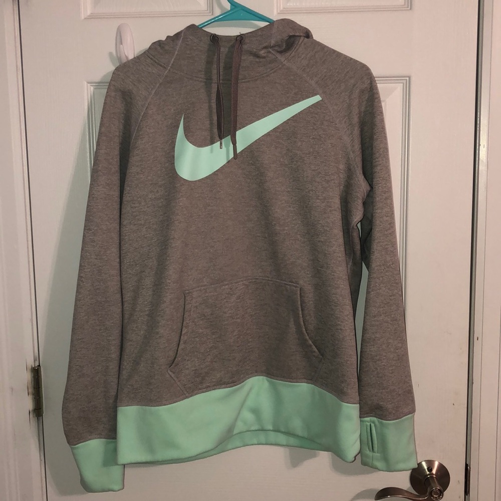 Grey and blue nike sweatshirt